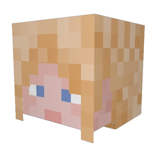 onangiri Minecraft avatar head, 3D render