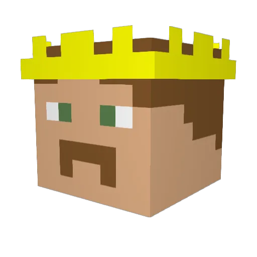 onceinabook Minecraft avatar head, 3D render