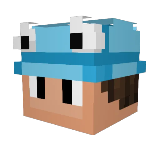 ondq Minecraft avatar head, 3D render