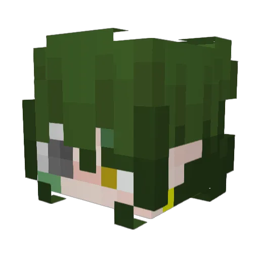 oneRevy Minecraft avatar head, 3D render