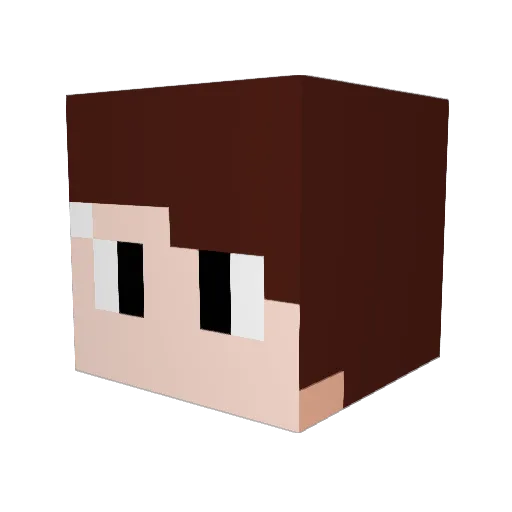one_week Minecraft avatar head, 3D render