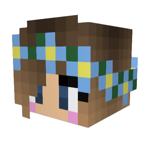 onechick Minecraft avatar head, 3D render