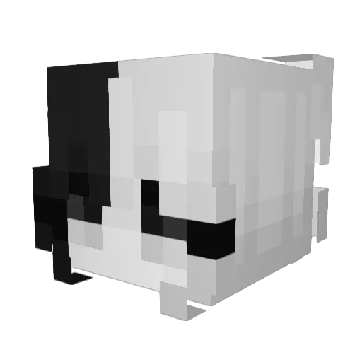 oneqt Minecraft avatar head, 3D render
