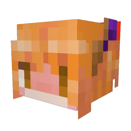 onigasira Minecraft avatar head, 3D render