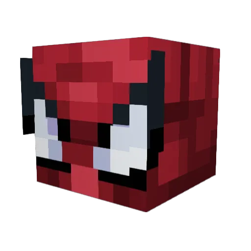 only_blueX Minecraft avatar head, 3D render