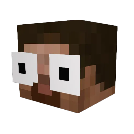 onlymark Minecraft avatar head, 3D render