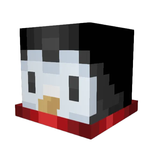 ooPenguin Minecraft avatar head, 3D render