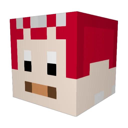 oobae Minecraft avatar head, 3D render