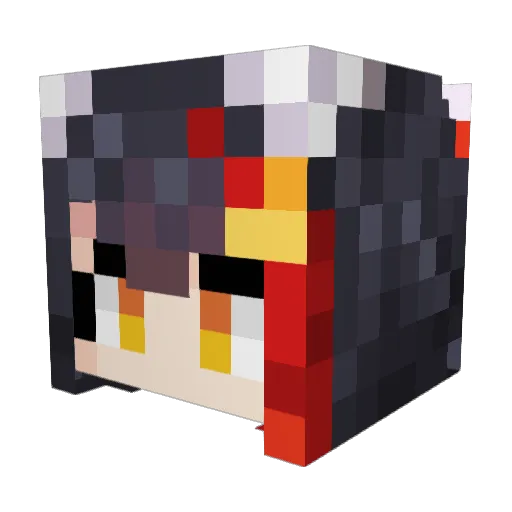 ookamiBlood Minecraft avatar head, 3D render