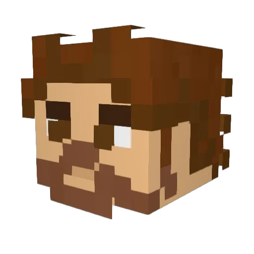 ookamisensei Minecraft avatar head, 3D render