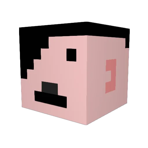 ooooRah Minecraft avatar head, 3D render