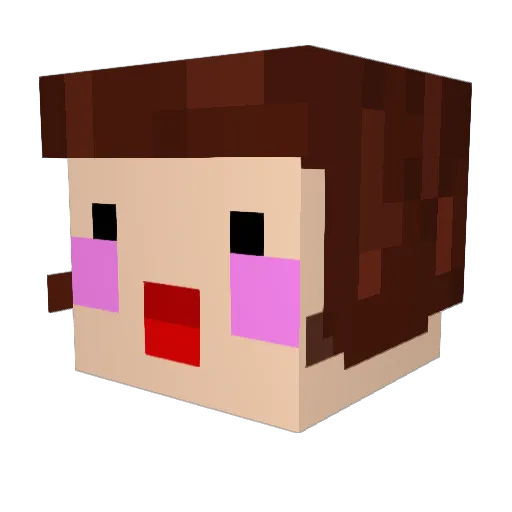 ooooobachan Minecraft avatar head, 3D render