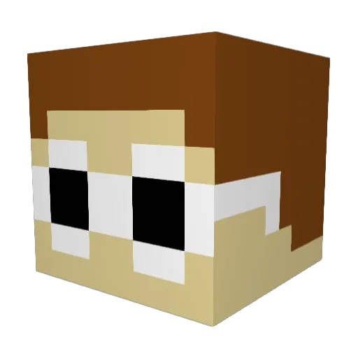 oopsdid Minecraft avatar head, 3D render