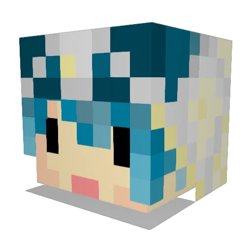 ooravu Minecraft avatar head, 3D render