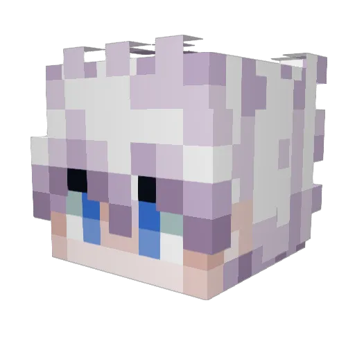 opaxie Minecraft avatar head, 3D render