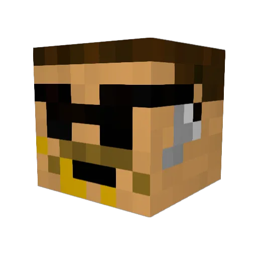 opedsocc Minecraft avatar head, 3D render