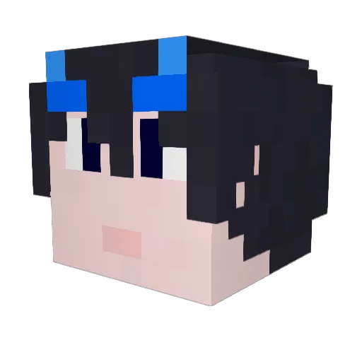 open2 Minecraft avatar head, 3D render