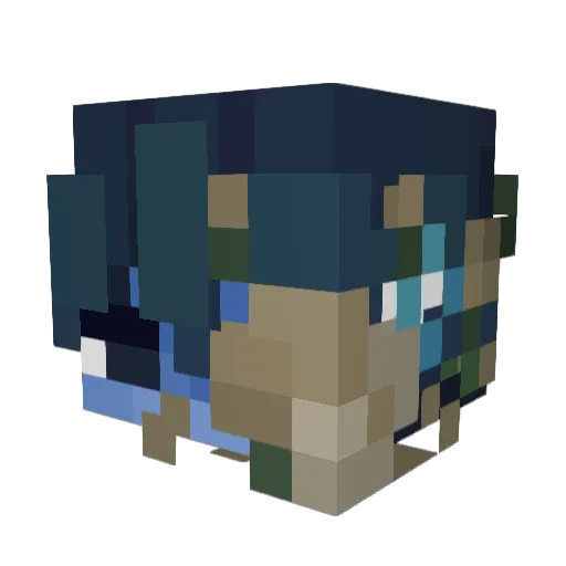 oppoe Minecraft avatar head, 3D render