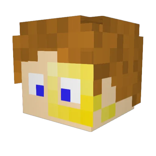 opticalLense Minecraft avatar head, 3D render