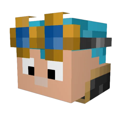 optiran Minecraft avatar head, 3D render