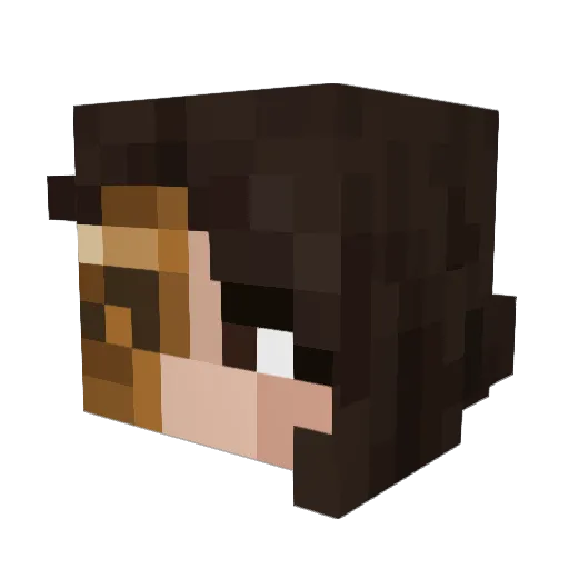 opusbound Minecraft avatar head, 3D render