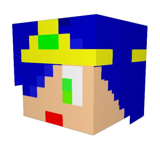 orange_food Minecraft avatar head, 3D render