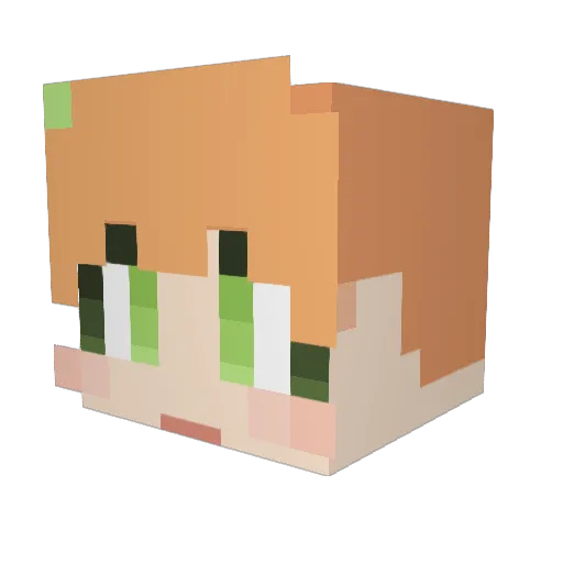 orange_ral Minecraft avatar head, 3D render