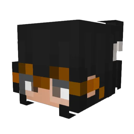 orangebeel Minecraft avatar head, 3D render