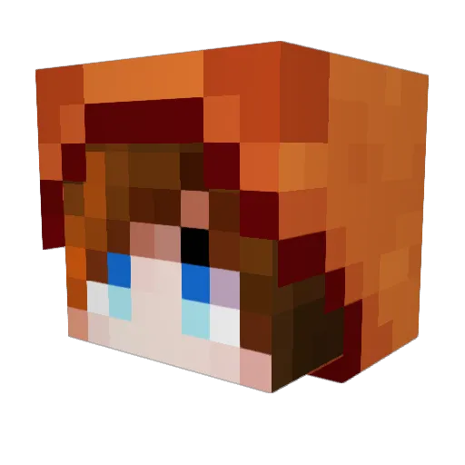orangeemm Minecraft avatar head, 3D render