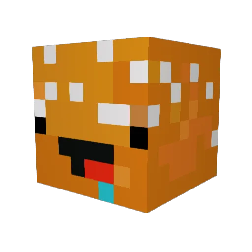 orangegenius Minecraft avatar head, 3D render