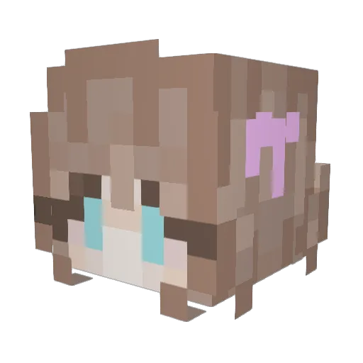 orangeland Minecraft avatar head, 3D render
