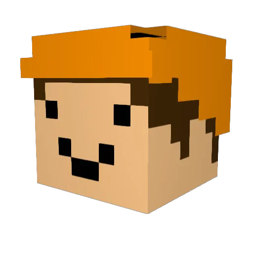 orangeyeez Minecraft avatar head, 3D render
