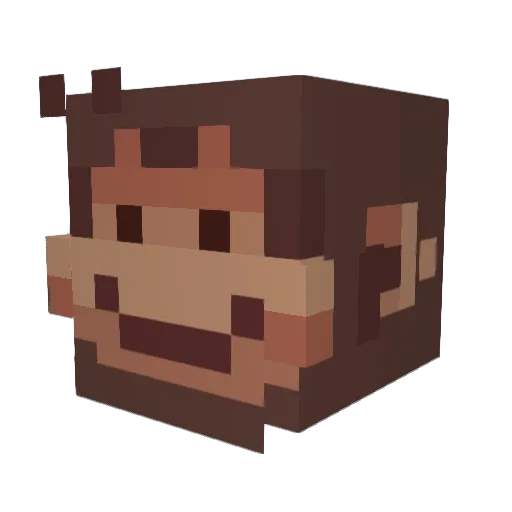 orangutannies Minecraft avatar head, 3D render