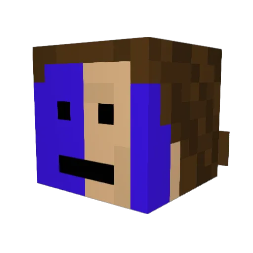 orcahh Minecraft avatar head, 3D render
