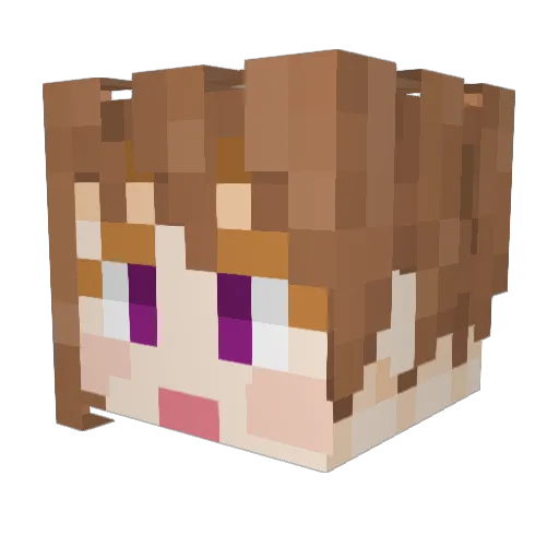 organic_twitch Minecraft avatar head, 3D render