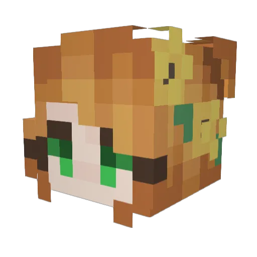oridol Minecraft avatar head, 3D render