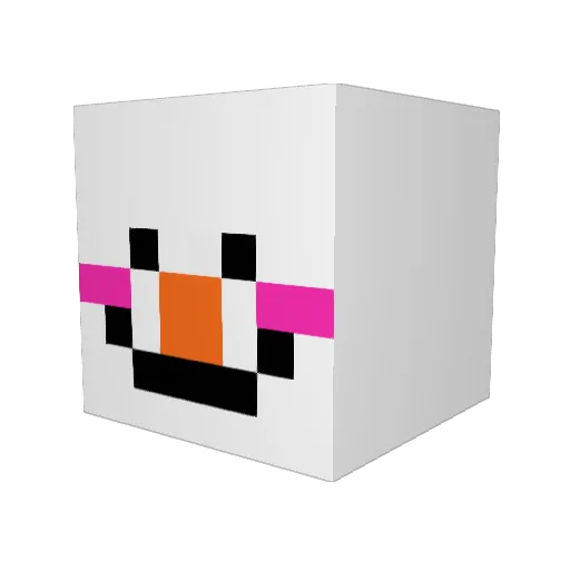 origin_01 Minecraft avatar head, 3D render