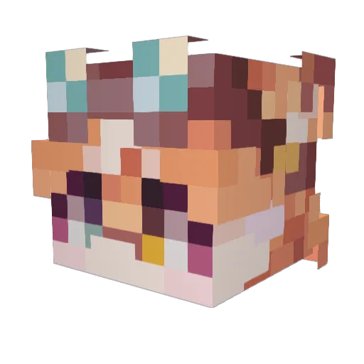 oritong Minecraft avatar head, 3D render