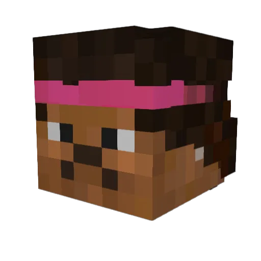 orkey_ Minecraft avatar head, 3D render
