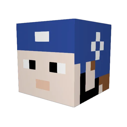 orlhocky Minecraft avatar head, 3D render