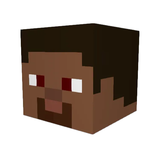 orthroid Minecraft avatar head, 3D render