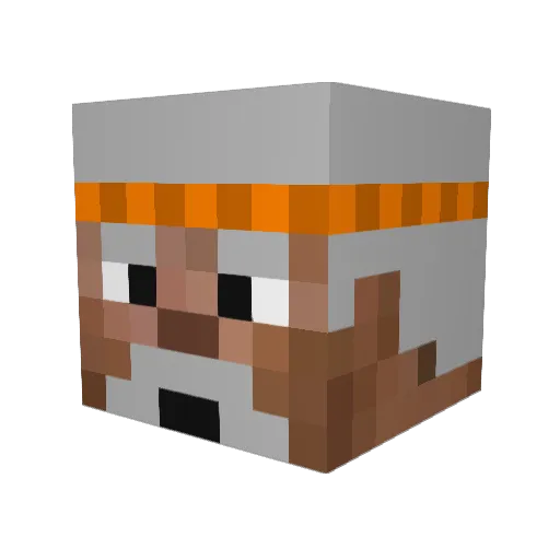 orusoka Minecraft avatar head, 3D render