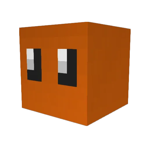 orxnge Minecraft avatar head, 3D render