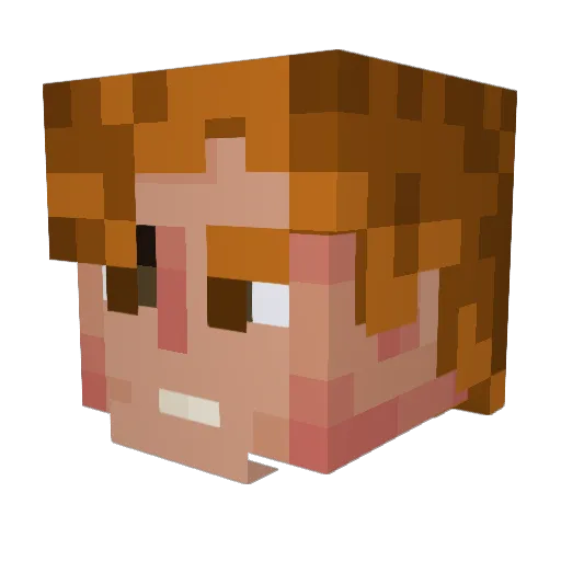 oscarnelly Minecraft avatar head, 3D render