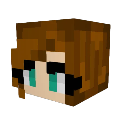otakuqueen Minecraft avatar head, 3D render