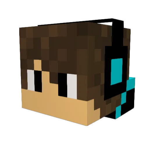 otaqi Minecraft avatar head, 3D render