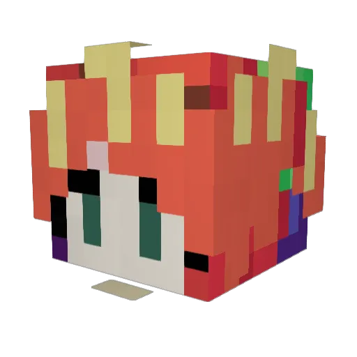 otyweq Minecraft avatar head, 3D render