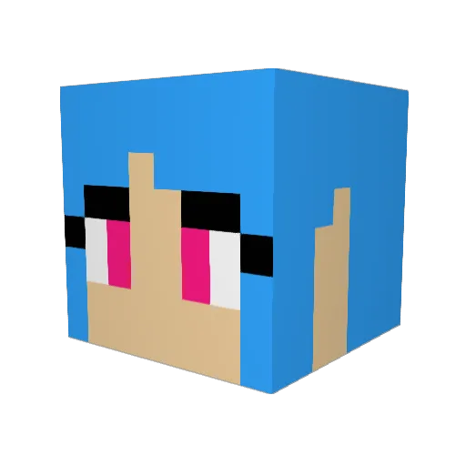 oubu Minecraft avatar head, 3D render