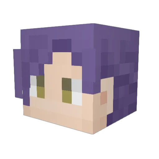 ouchun Minecraft avatar head, 3D render