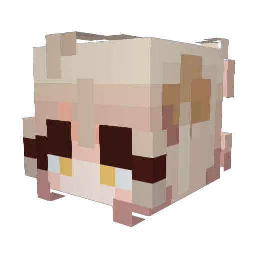 ourange Minecraft avatar head, 3D render